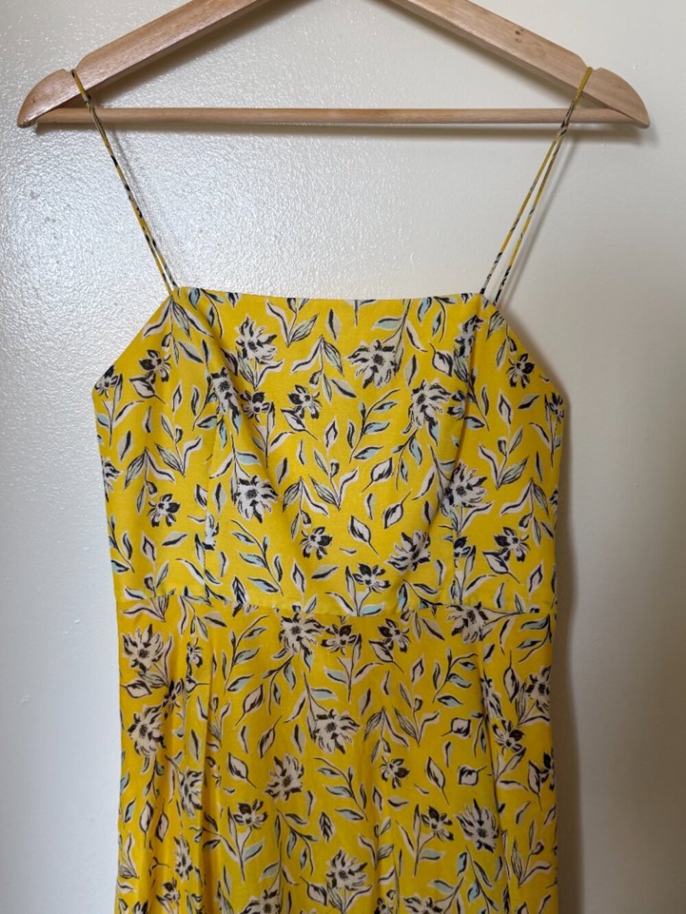 Alice + Olivia Glinda Yellow Floral Cotton Silk Mini Dress US 2 - Picture 3 of 7